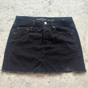 AMERICAN OUTFITTERS Button Fly Black Stretch Denim Skirt